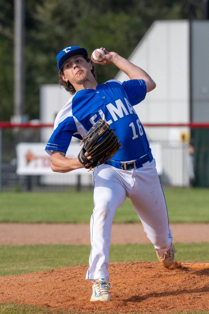 PHOTO BY FOREST WORGUM Elma pitcher Brody Palmer earned the win in a 7-2 victory over Tenino on Friday in Tenino.