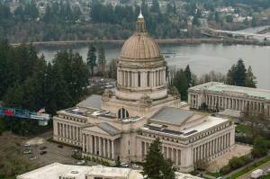 David Ryder / Cascade PBS
The Washington State Capitol complex in Olympia on Jan. 9, 2025.