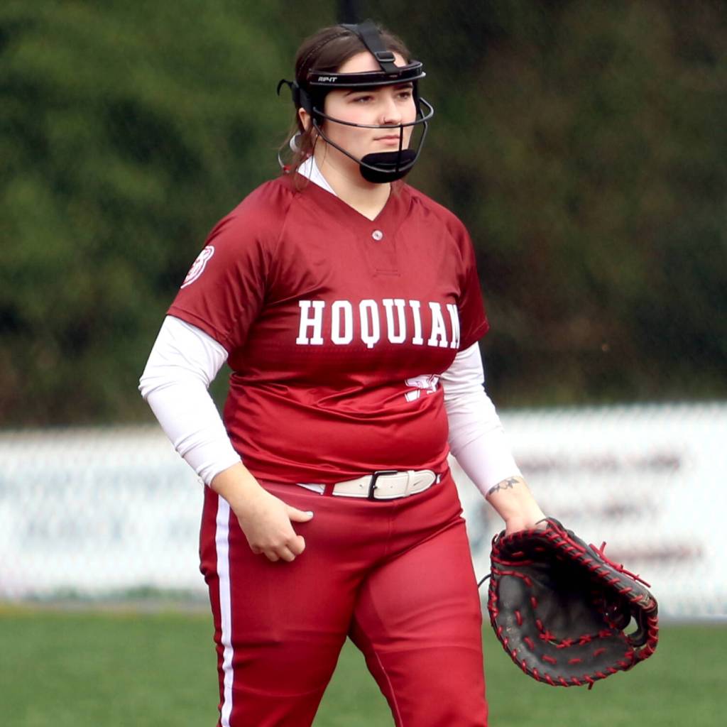 DAILY WORLD FILE PHOTO 
Hoquiam first baseman Malia Ervin belted a home run during a 13-6 win over Ilwaco on Wednesday in Hoquiam.