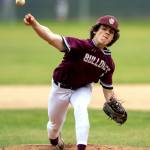 RYAN SPARKS / THE DAILY WORLD Montesano pitcher Kolson Hendrickson pitched a complete-game shutout in a 6-0 win over Castle Rock in a 1A District 4 Tournament game on Monday in Hoquiam.