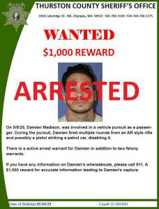 Damien Madison has been taken into custody on the California/Nevada border.