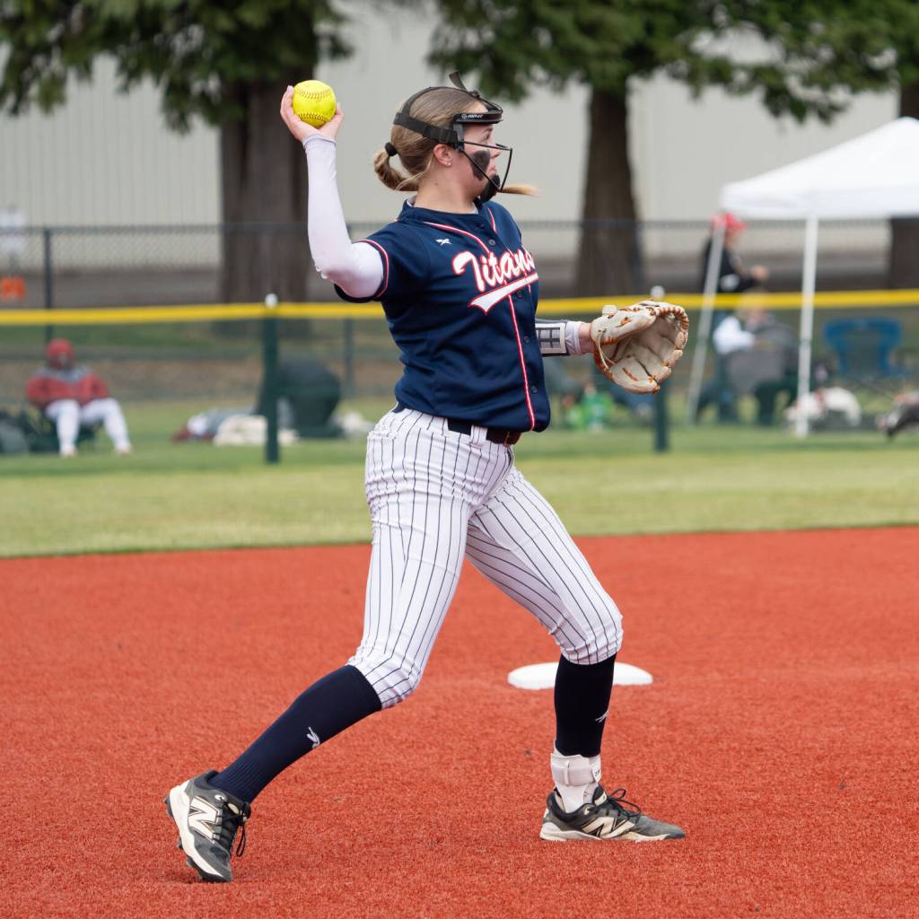 NICOLE SHANNON | MAIN FOCUS MEDIA Pe Ell-Willapa Valley shortstop Tylar Keeton throws to first during a 2B District 4 Tournament game on Wednesday at Forst Borst Park in Centralia.