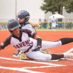 KODY CHRISTEN | THE CHRONICLE Raymond-South Bends Maddy San slides into home plate during a 10-0 win over Adna in a 2B District 4 semifinal game on Wednesday in Centralia.