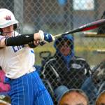 RYAN SPARKS | THE DAILY WORLD Elmas Ashlynn Weld hit a grand slam in extra innings to lead the Eagles to a 10-7 win over Lynden Christian in a 1A district-elimination game. The win earned Elma a second straight trip to the state tournament.