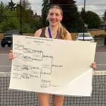 PHOTO BY KELLY OTTERSTETTER Montesanos Karissa Otterstetter won the singles title at the 1A District 4 Tournament on Wednesday in Chehalis.
