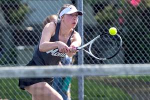 PHOTO BY FOREST WORGUM Montesanos Karissa Otterstetter, seen here in a file photo, won the singles title at the 1A District 4 Tournament on Wednesday in Chehalis.