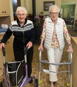 Karen M. Ellingson photos
Doris Marie Freeman Ellingson, right, turned 100 on May 16. She is joined on the left by her sister, 101 years old, Shirley Freeman Ward.