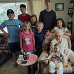 Doris Marie Freeman Ellingson and some of her 11 grandchildren/great-grandchildren.