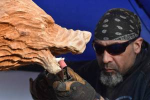 Chainsaw carving, auction at Ocean City