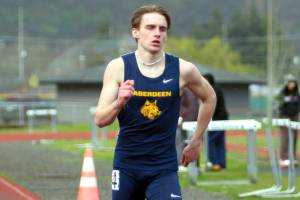 DAILY WORLD FILE PHOTO Aberdeens Henry Nelson won the boys 800-meter race at the 2A District 4 Championship meet on Thursday in Vancouver.