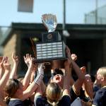 DYLAN WILHELM | THE CHRONICLE The Aberdeen Bobcats raise the 2A State championship trophy after defeating Port Angeles 2-1 in the title game on Saturday at Carlon Park in Selah.