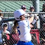 CHRYSTAL WELD PHOTOGRAPHY Elmas Keira White takes a swing during a 1A State Tournament game on Saturday in Richland.