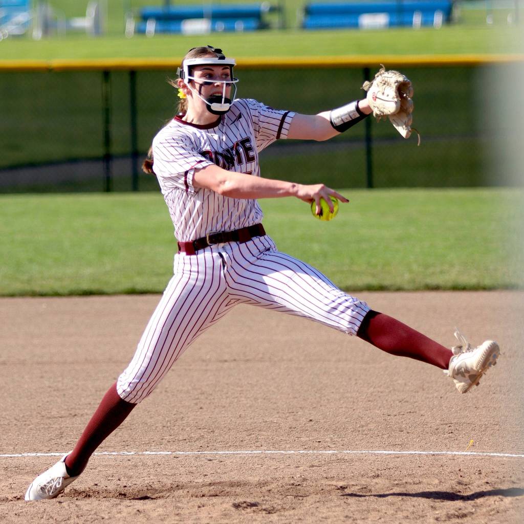 PHOTO BY HAILEY BLANCAS 
Montesano pitcher Violet Prince struck out 12 in 4 2-3 innings relief in a 10-5 win over Rochester in the 1A State Championship game on Saturday in Richland.
