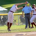 PHOTO BY HAILEY BLANCAS 
Montesano third baseman Lex Stanfield makes a catch during a 10-5 victory over Rochester in the 1A State Championship game on Saturday at the Columbia Playfields in Richland.