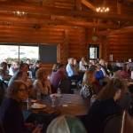 A packed house at the Greater Grays Harbor, Inc., Business Forum Lunch: Legislative Wrap-Up at the Rotary Log Pavilion in Aberdeen listens to lawmakers recap the 2025 Washington state legislative session.