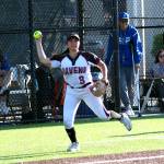 RYAN SPARKS | THE DAILY WORLD Raymond-South Bends Berklee Morley fields a grounder during the Senior Showcase softball game on Thursday at Centralia College.