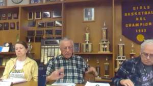 May 7 discussion of resolution to ban trans athletes from school sports screenshot of school board meeting.