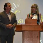 Dani and Lee Bacon accept the award for New Business of the Year at the GGHI Leaders Banquet at the Quinault Beach Resort and Casino in Ocean Shores.