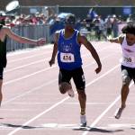 SUBMITTED PHOTO Elmas Ricardo Guadarrama (474) crossed the finish line first to win the 1A State Championship in the boys 200 meters on Saturday at Zaepfel Stadium in Yakima.