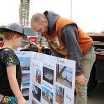 A Robert Gray Elementary School student learns about welding careers.