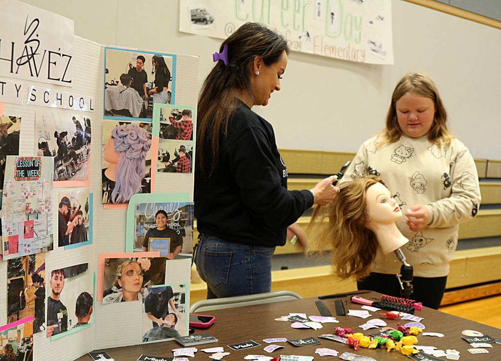 Chavez Beauty Schools Maria Chavez was on hand at Robert Gray Elementary Schools Career Day.
