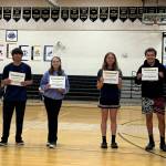 PHOTO COURTESY OF NORTH BEACH HIGH SCHOOL The North Beach Booster Club awarded Hyak Pride awards to (from left) Alexus Lash, Kaemon Bighead, Arabella Porter, Brooklyn Reither and Parker Johnson in a ceremony on Friday in Ocean Shores. Not pictured: George Harmon.