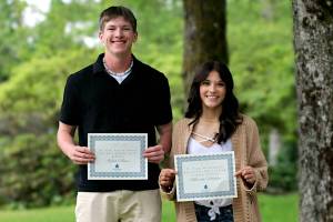 PHOTO COURTESY OF GHC ATHLETICS Grays Harbor Colleges Kaleb Ames (left) and Mariah Villalba were named the colleges Outstanding Male and Female Student-Athletes of the year, respectively.