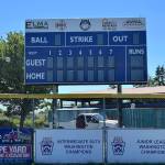 PHOTO COURTESY OF ELMA LITTLE LEAGUE Elma Little League announced the installation of a new and improved scoreboard at Lloyd Murrey Park on Saturday.