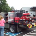 As a tie-in to the careers in wildland fire presentation, the 1302 crew with the Washington State Department of Natural Resources at the Central Park Station, brought a wildand fire engine to introduce the Littles to the equipment that is used on wildfires.