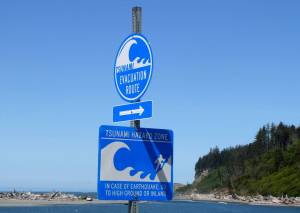 Tom Banse photos / Washington State Standard
Up to a dozen public schools across Clallam, Grays Harbor and Pacific counties could be swallowed by tsunami waves after a major Cascadia fault earthquake.