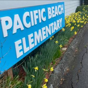 North Beach School District
A sign at the existing Pacific Beach Elementary School.