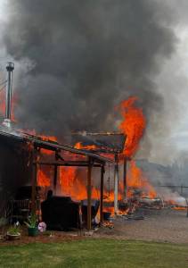 East Grays Harbor Fire and Rescue photos
Fire consumes a structure near Satsop on Friday.