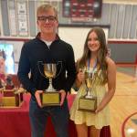 SUBMITTED PHOTO
Hoquiam High School seniors Oliver Bryson (left) and Katlyn Brodhead were named the school's male and female athletes of the year, respectively, in a ceremony on June 11.