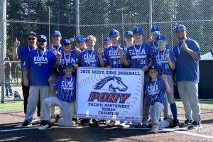 SUBMITTED PHOTO 
The Elma 14 and Under Pony League team won the Northwest Regional Championship on Sunday at Ravensdale Park in Ravensdale.
