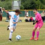 PHOTO BY LORI VALENTINE
Grays Harbor Gulls players compete in a Boys 13-14U game at the Coastal Cup on Sunday at the Bishop Athletic Complex in Aberdeen.