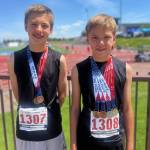 SUBMITTED PHOTO Brothers Brayden (left) and Jared Fry qualified for the USATF National Championships after success at a regional meet this past weekend.