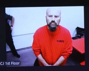 Riley Carter was arrested for first-degree rape of a child in Aberdeen in July of 2024. He is pictured appearing electronically in court. (The Daily World file photo)