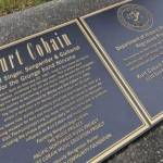 The marker which the state of Washingtons Department of Historic Preservation unanimously voted to add to Kurt Cobains childhood home in Aberdeen.