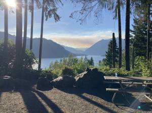 DNR
Bear Gulch Fire as seen from Lake Cushman Lookout on Sunday, July 27.