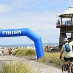 Nathan Hersey / Summit Pacific Medical Center
Around 1 p.m., the first wave of riders arrived at Westports Cover Street Park with the viewing tower as the finish line backdrop.
