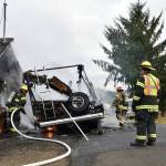 An RV was completely destroyed in a fire that is under investigation.