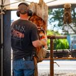 Jeffrey Michael performs chainsaw carving live at Tokeland Woodfest.