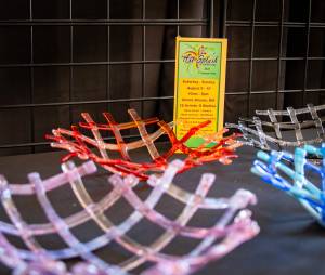 Glass art in Sharon Gochoels fused glass studio.