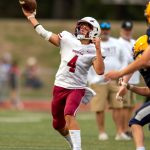 PHOTO BY FOREST WORGUM Hoquiam quarterback K.J. McCoy makes a pass during the Montesano Jamboree on Friday at Jack Rottle Field in Montesano.