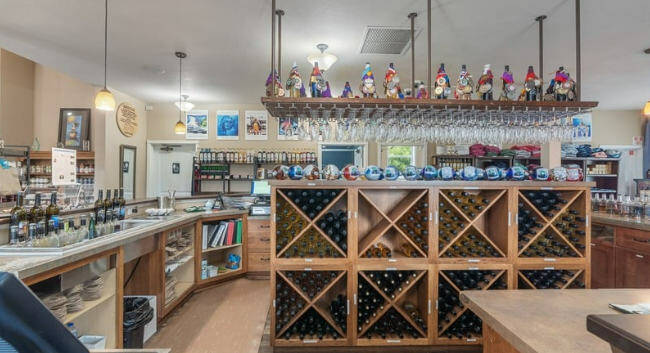 The wine tasting bar at the resort