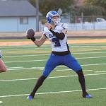 DYLAN WILHELM | THE CHRONICLE Elma quarterback Isaac McGaffey, seen here in last weeks win at Centralia, will lead the Eagles when they host Stevenson in a home-opener on Friday.