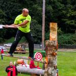 Kyndra Burkland photos / For The Daily World
A contestant chops away during Saturdays Loggers Playday in Hoquiam.