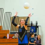 NICOLE SHANNON | MAIN FOCUS MEDIA Elmas Mercedes Carter serves the ball during a 3-0 loss to Aberdeen on Wednesday in Elma.