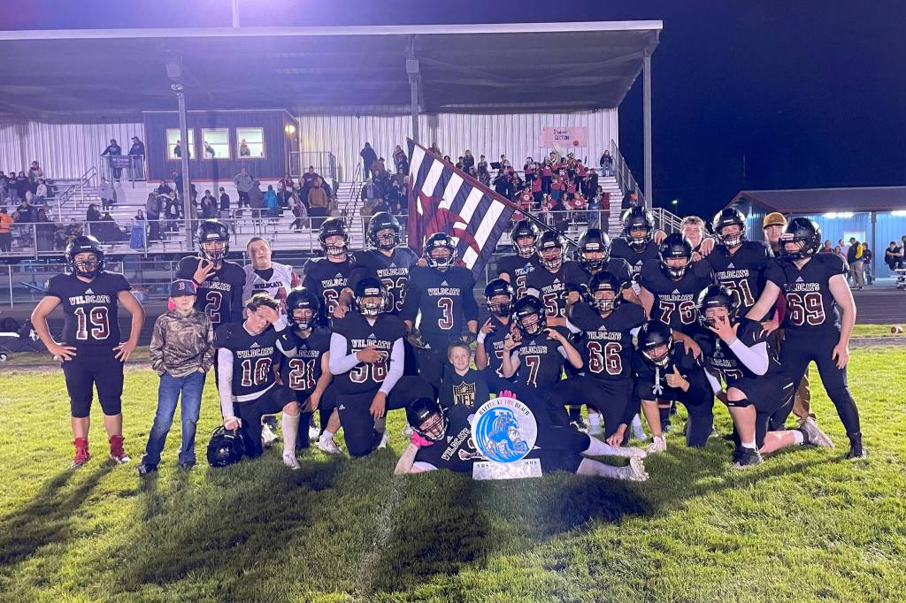 SUBMITTED PHOTO The Ocosta Wildcats pose for a photo after beating North Beach 44-38 in the Battle of the Beaches on Friday at Ocosta High School.