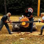 Kyndra Burkland photos / For The Daily World
Ma and pa bucking was one of the events at Saginaw Day Logging Show on Saturday.
